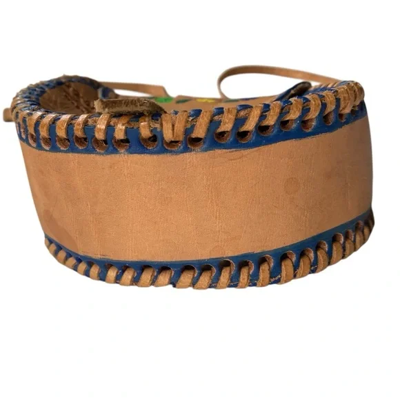 Authentic San Carlos Sonora Mexican  Handcrafted Leather Crossbody Bag Floral - Picture 5 of 12